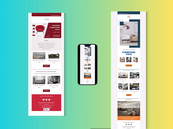 Modern furniture promotional email template