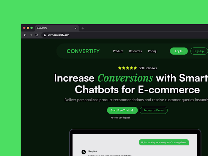 Framer Landing page design for Convertify