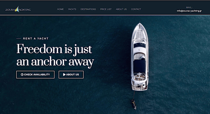 Custom Wordpress Website - Zouras Yachting