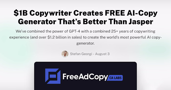 $1B Copywriter Creates FREE AI Copy Generator That Will Beat Yo…
