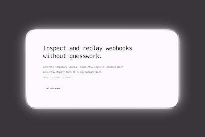 A dev tool I built to inspect and replay webhooks. It lets y...