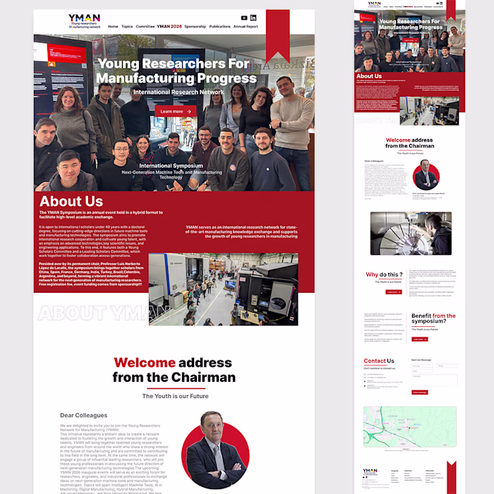 International conference website UI design and building 