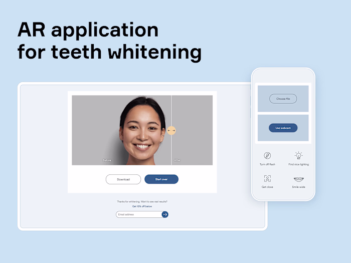An augmented reality application for whitening teeth