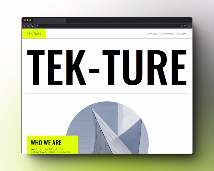 Website Development for Tek-Ture