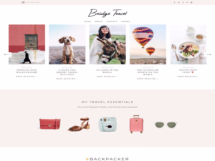 Bridge Travel - Modern Travel Blog :WordPress Website 