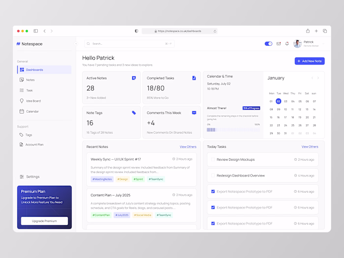 Notespace - Advanced Note Taking & Productivity Dashboard SaaS