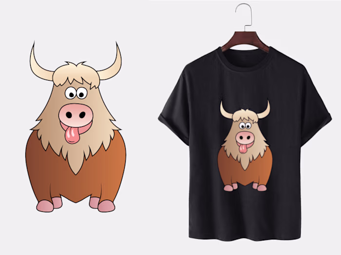 Silly Yak T-Shirt Design Illustration