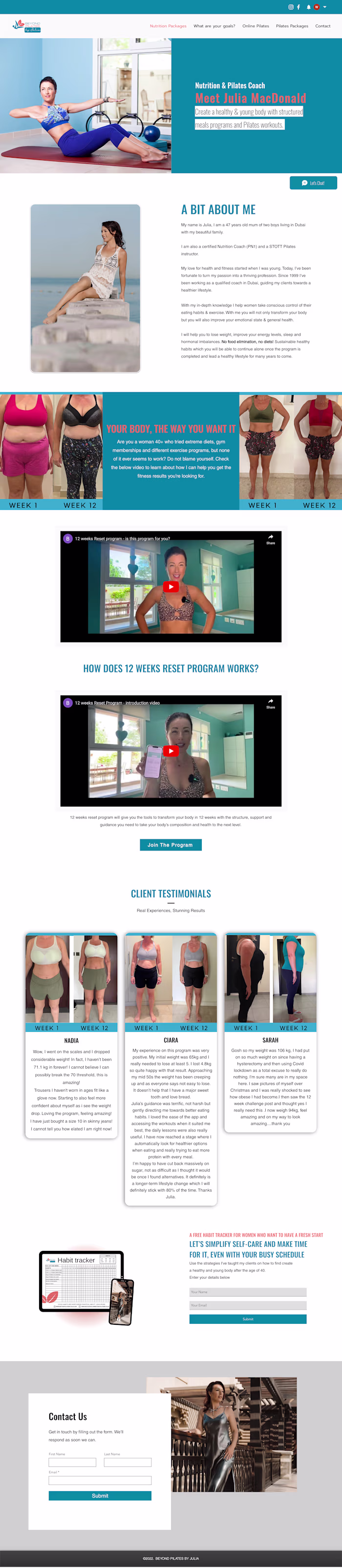 Pilates Website design
