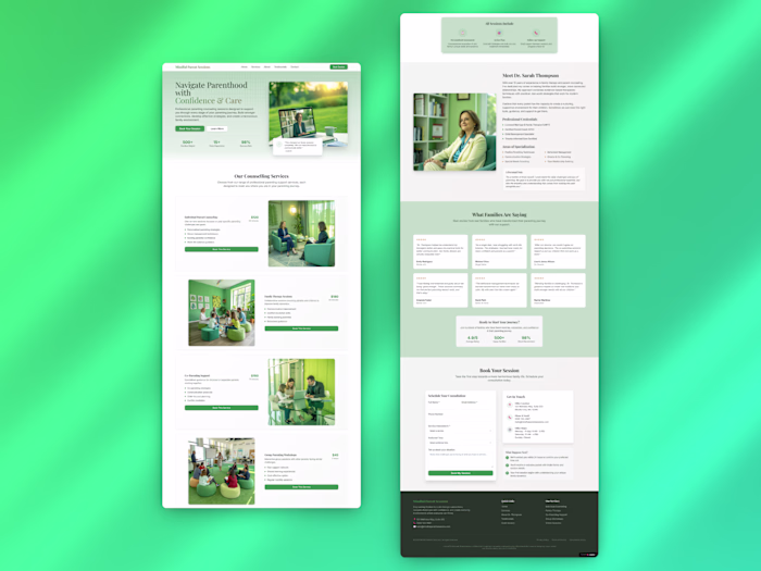 Mindful Parent Sessions Landing Page Design