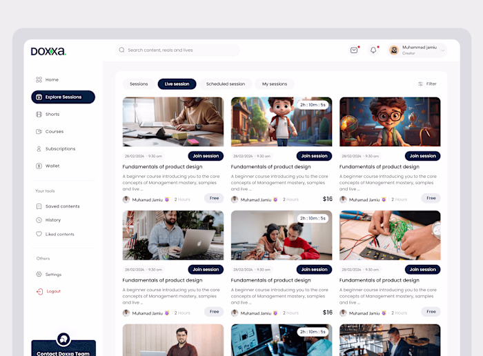 Doxxa- E-learning platform 