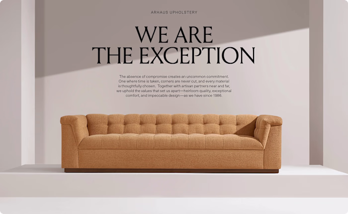 Arhaus Furniture Upholstery Landing Page