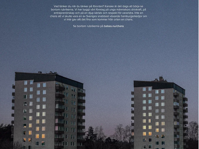 Inte en Chans Campaign - BABAS Burguers Sweden
