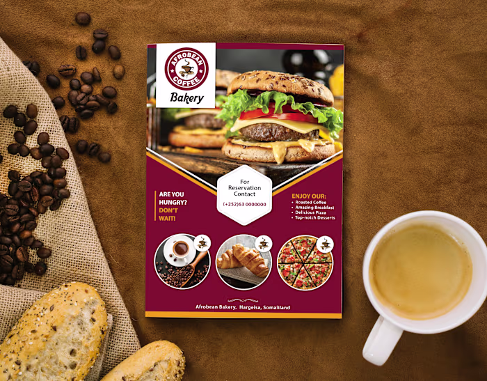 Afrobean Cafe Menu redesign, Hargeisa, Somalia