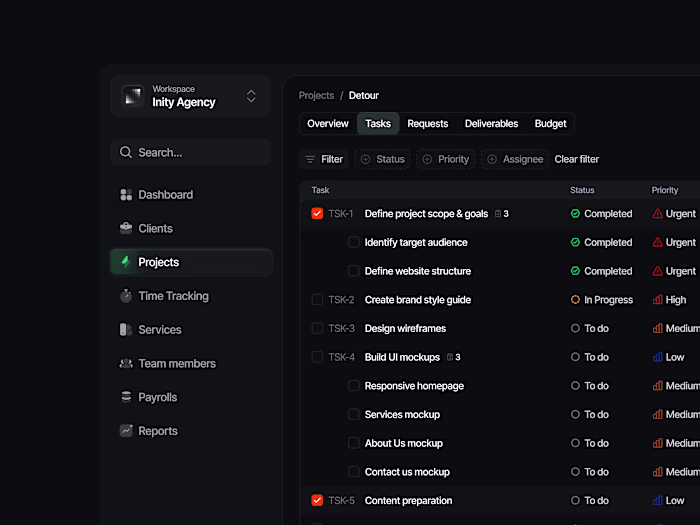 Agency OS - Web Application SaaS UI/UX