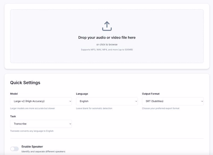 AI-based Multi-language Transcription App