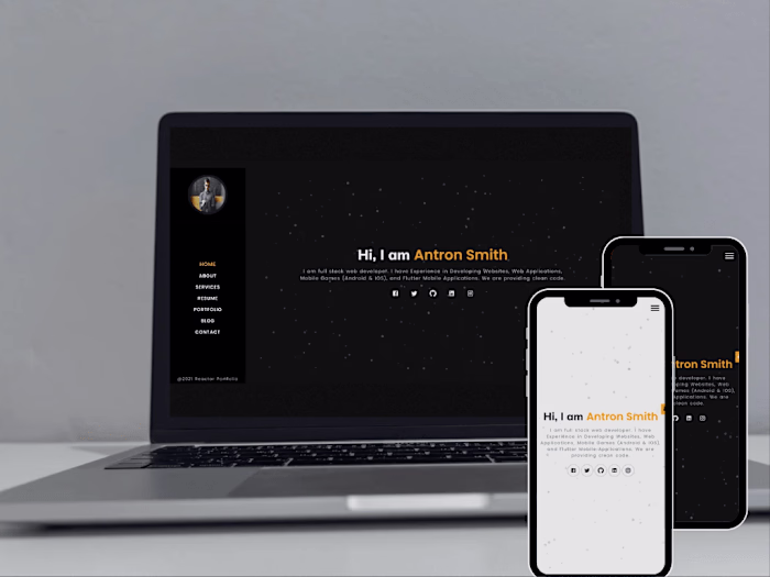 Modern Personal Portfolio template/ Dark light mode