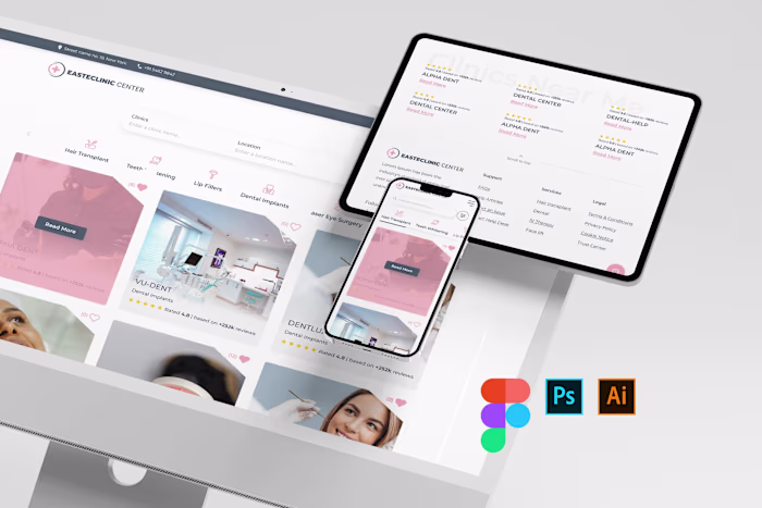 UX/UI Design for Clinics web app - Easteclinic Center