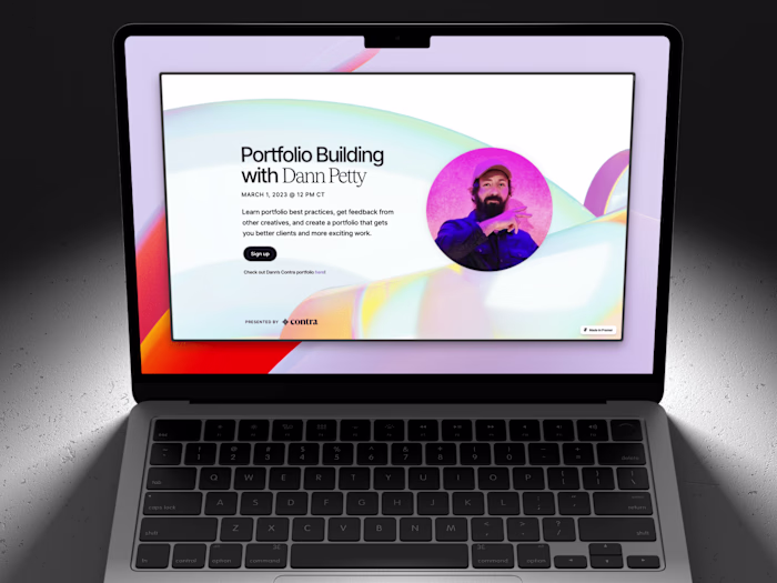 Contra Portfolio Building Event: Framer Development