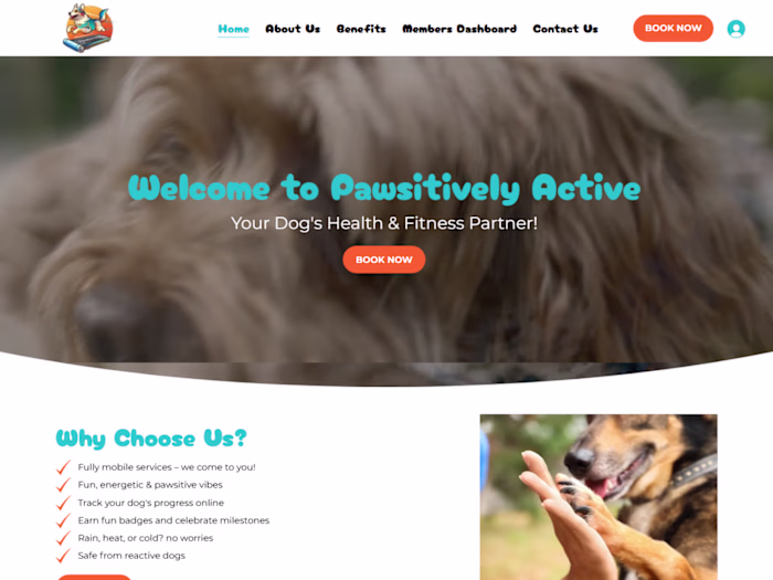 Created Wix Studio Website for Pawsitively Active