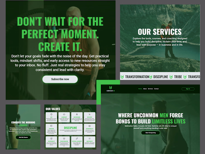 Full Kajabi Website Design for CONQUER-U 