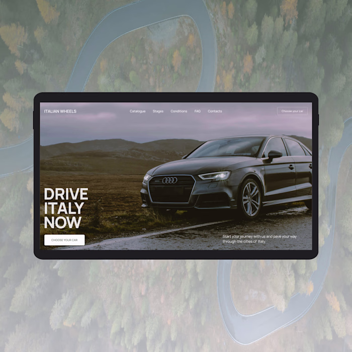 Landing Page Design for Car Rental in Italy — Drive Italy Now