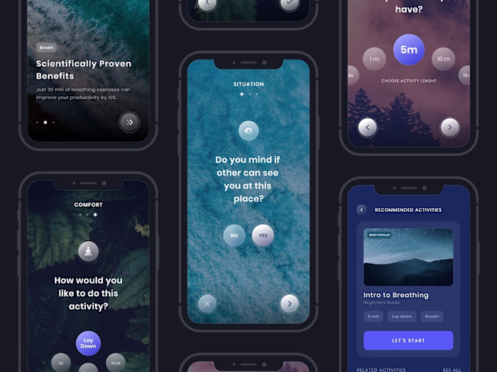 Meditation app UI Design