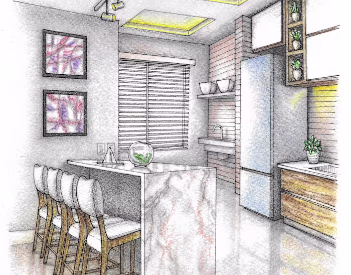 Interior design illustration - (kitchen)