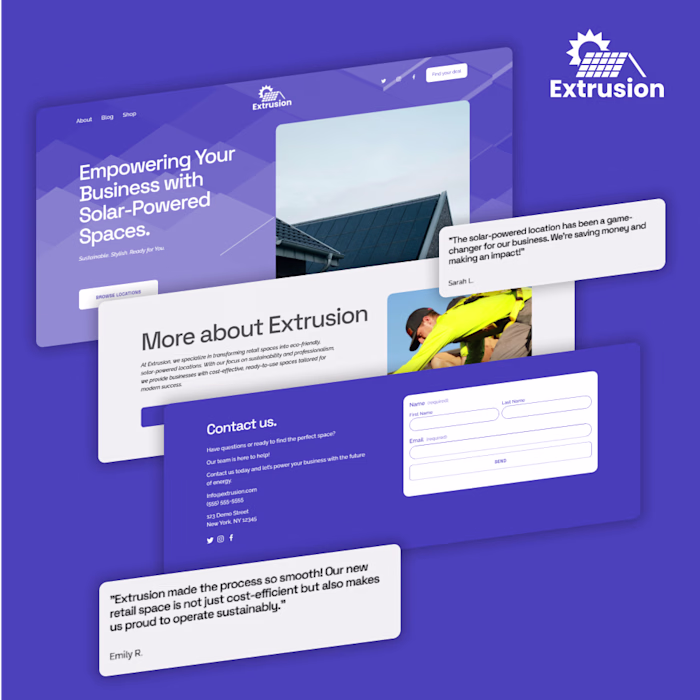 Extrusion | Squarespace Website Design