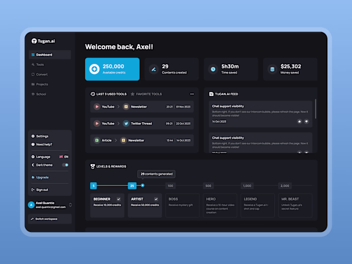 Tugan.AI - Web Platform Design