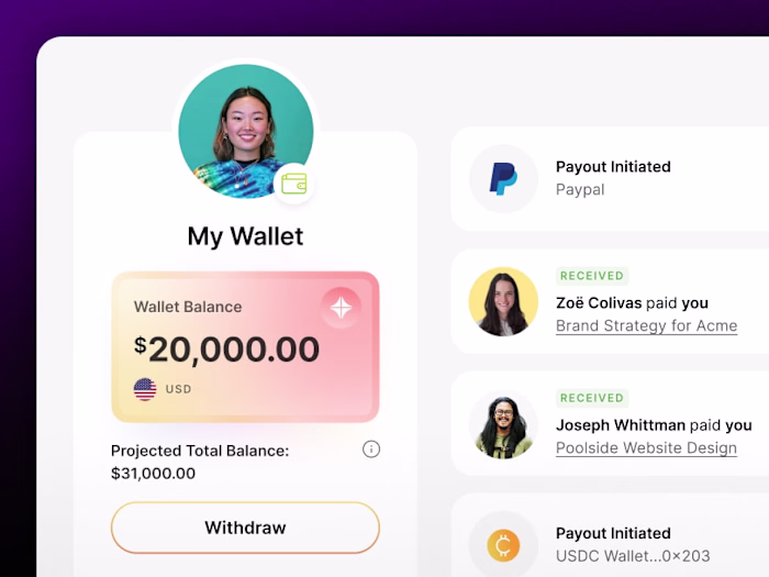 Contra transaction log & wallet