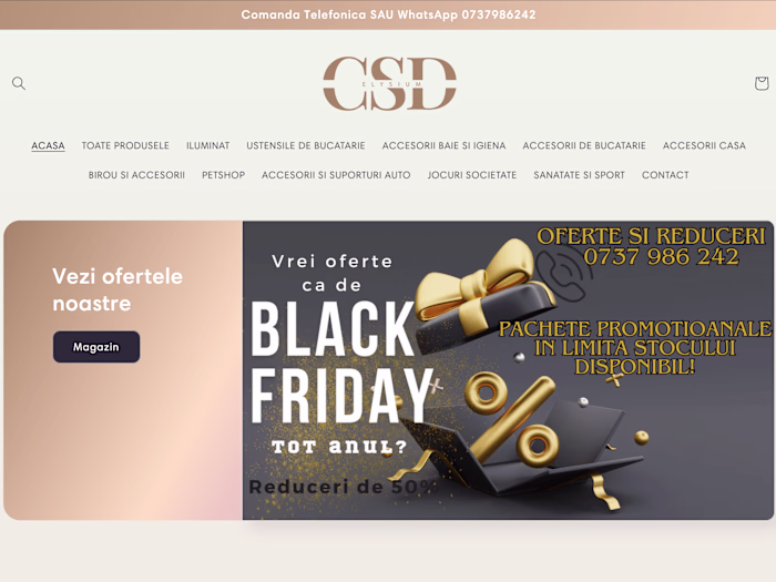 E-commerce website: Elysium CSD