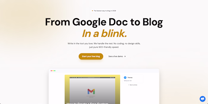 Bloogle is a modern, zero‑maintenance