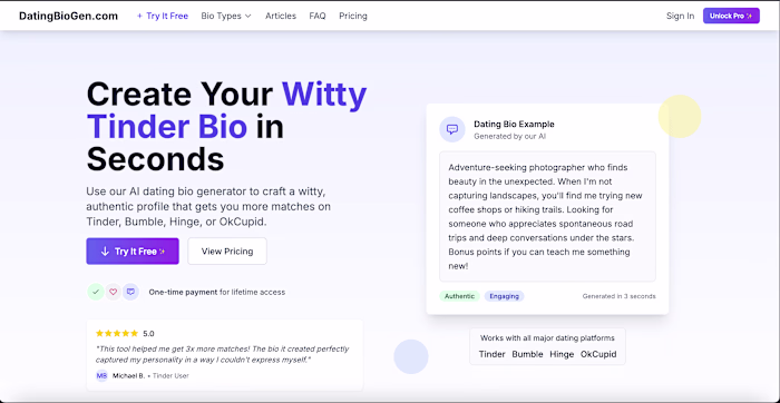 An AI-powered Bio Generator for Dating Apps