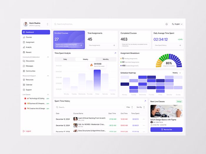 EduSync - E-Learning Dashboard (LMS)