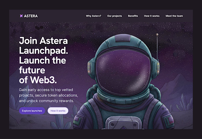 Astera Join Launchpad Landing Page