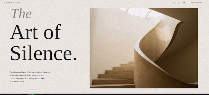 Maison Stone is a minimalist luxury architecture portfolio a...