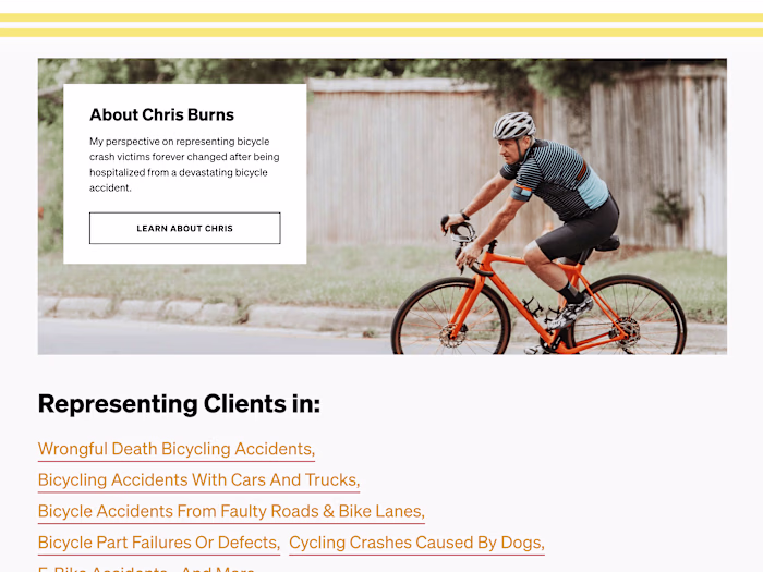 Personal Injury Lawyer Website for Christopher Burns