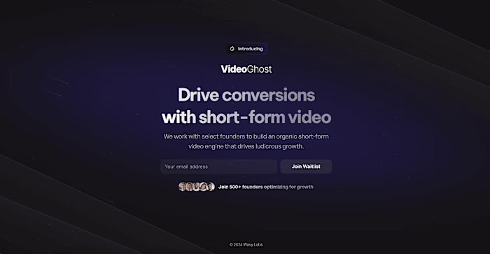 Framer Waitlist Landing Page: VideoGhost