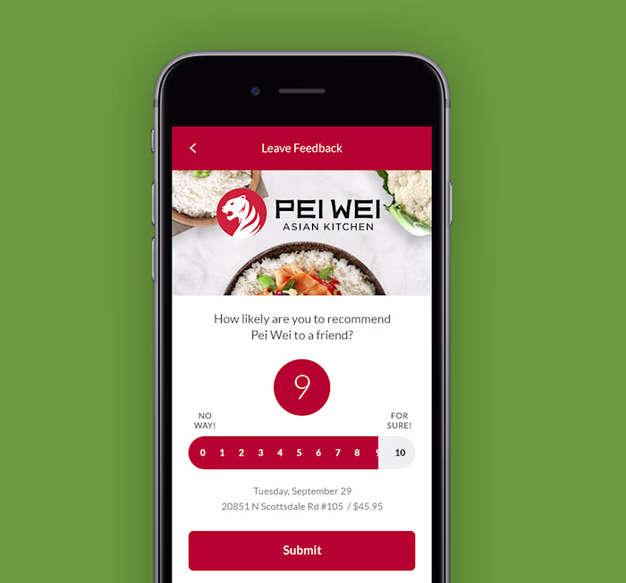 Pei Wei mobile app