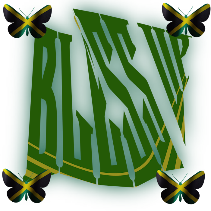 Jamaican-themed butterfly Design for Apparel 