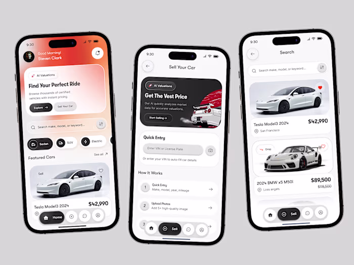 Development of Car Marketplace App with AI Valuation
