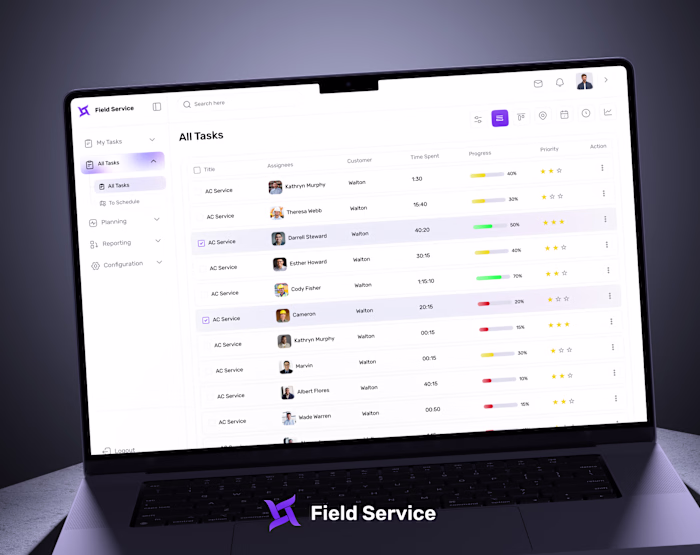 Field Service Dashboard - Task Management UI