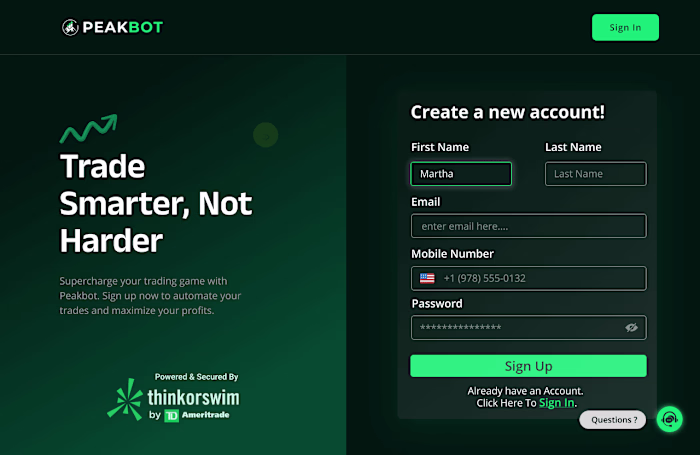 Elevating UX/UI for PeakBot