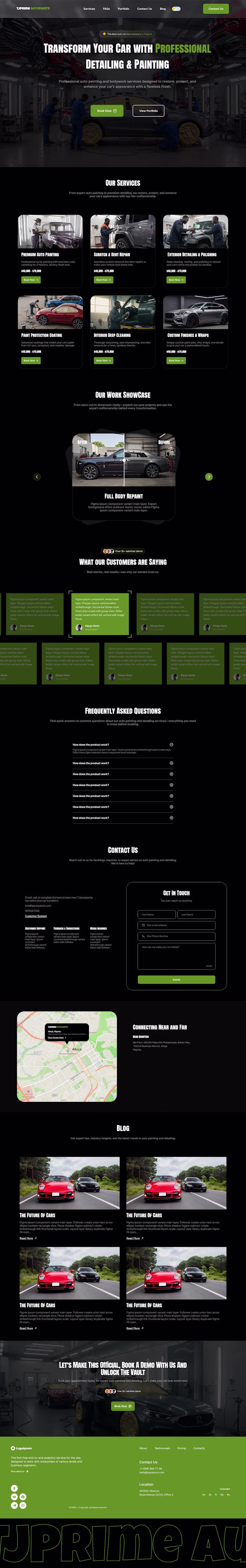 Website Design for TJPrime Auto Paint