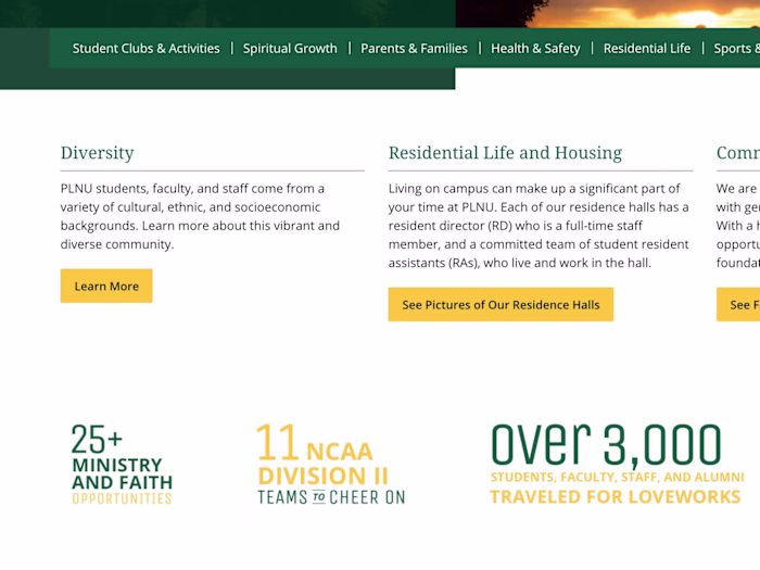 PLNU University Website