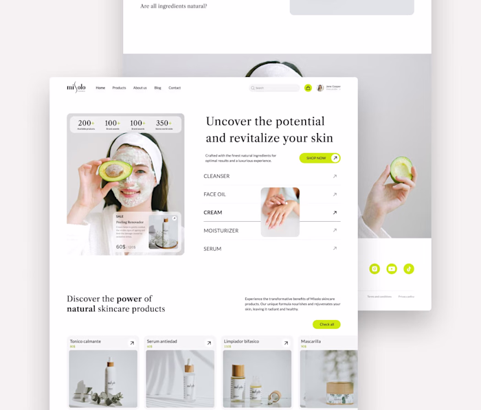 Skincare Website Design