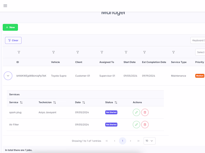 Car Workshop Job Management