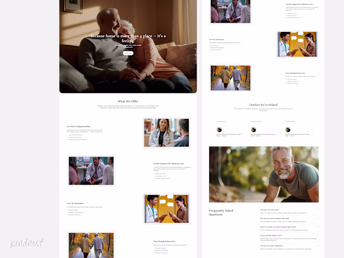 Landing Page Design for Kindnest