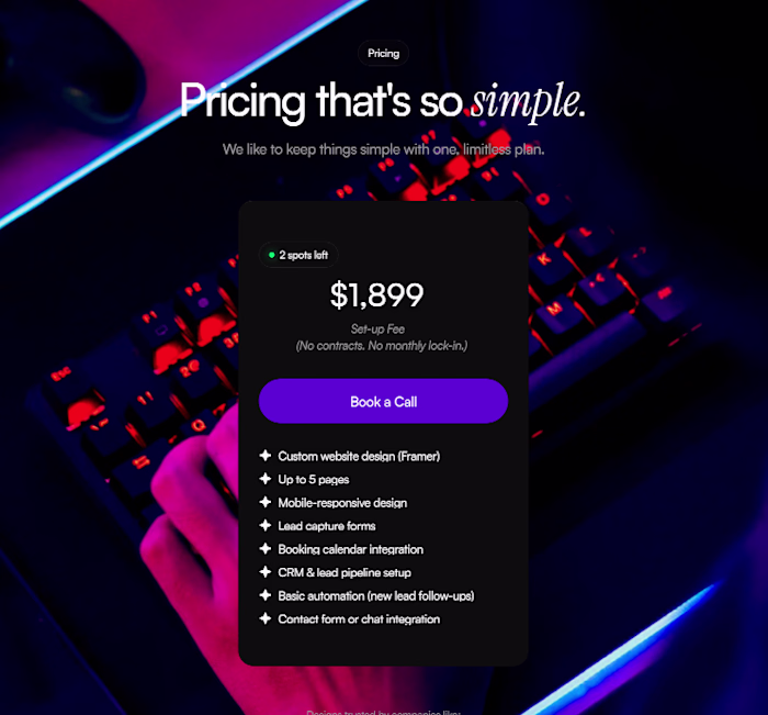 Website Pricing Section Redesign