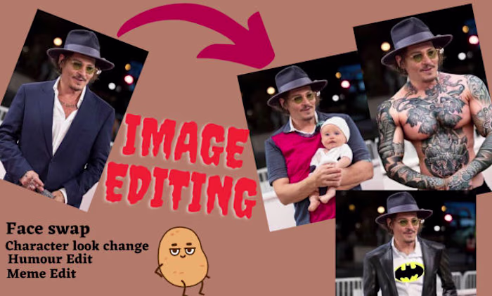 I will edit funny photos, face swap and memes for you using pho…